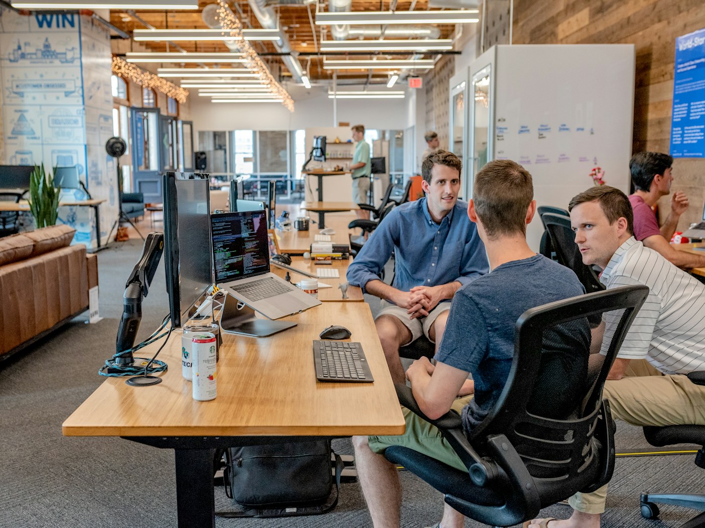 Professional team collaborating in a modern office